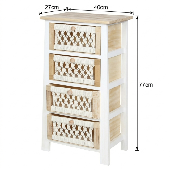 Wooden Storage Cabinet - 4 Drawers